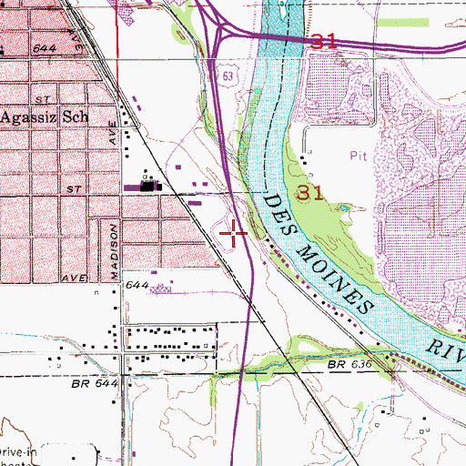 Topographic Map of Golden Arrow Mobile Park, IA