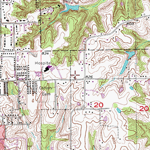 Topographic Map of Vista Woods Care Center, IA