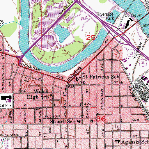 Topographic Map of Iowa Physicians Clinic, IA
