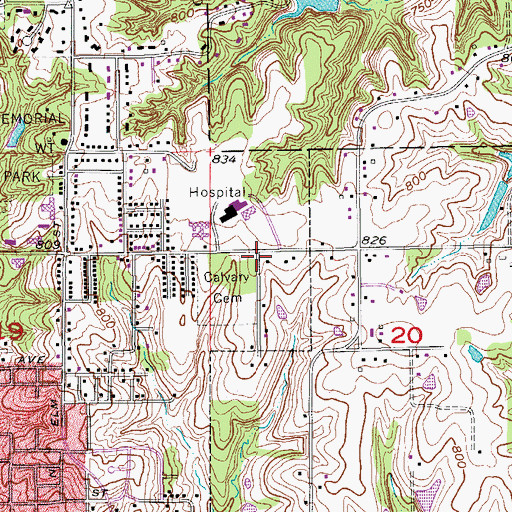 Topographic Map of Lang Eye Clinic, IA