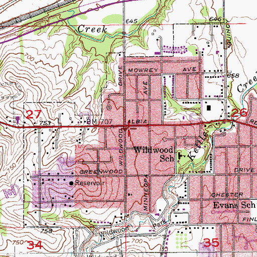 Topographic Map of Ridgewood Nursing and Rehabilitation Center, IA