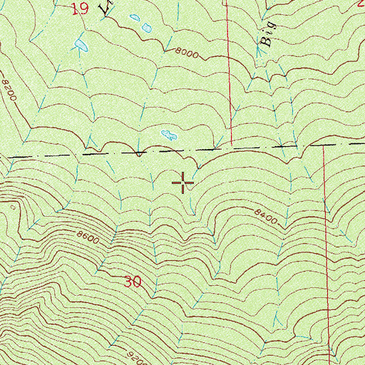 Topographic Map of Powderhorn Ski Area, CO