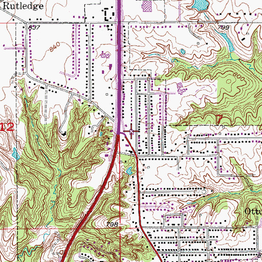 Topographic Map of Ottumwa Foot and Ankle Clinic, IA