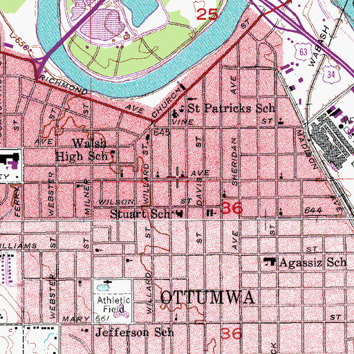 Topographic Map of Plymouth Congergational United Church, IA
