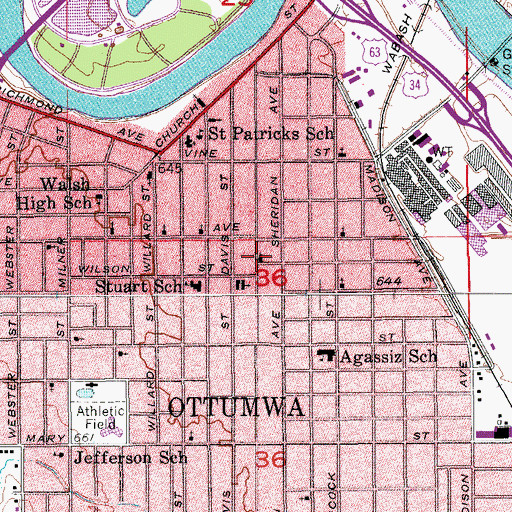 Topographic Map of Evangelistic Foursquare Church, IA