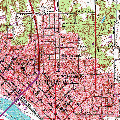 Topographic Map of Calvary Open Bible Church, IA