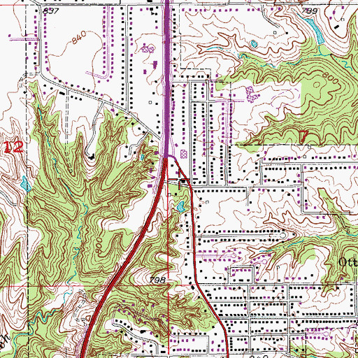 Topographic Map of Faith Chapel Open Bible, IA