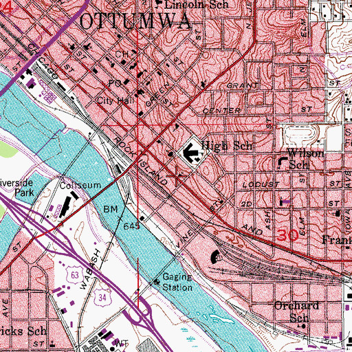 Topographic Map of Bnai Jacob Synagogue, IA