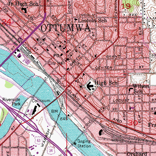 Topographic Map of Wesley United Methodist Church, IA