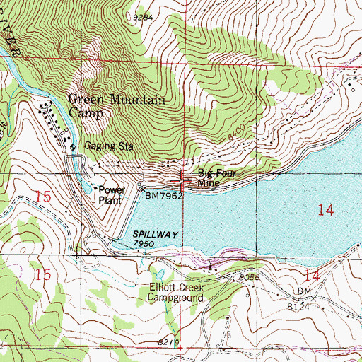 Topographic Map of Big Four Mine, CO