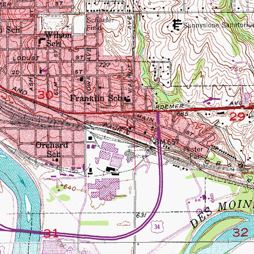 Topographic Map of East End Christian Church, IA