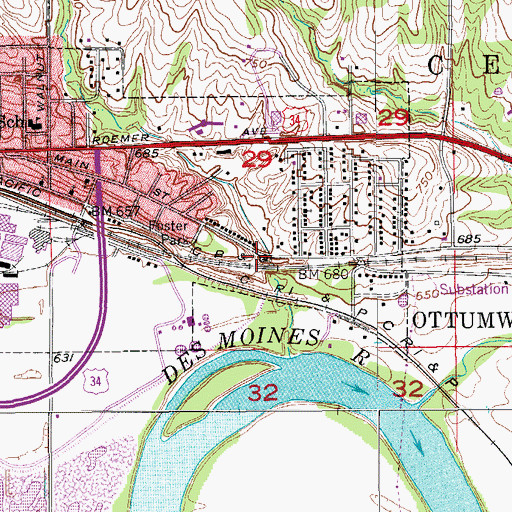 Topographic Map of East End Pentecostal Church, IA