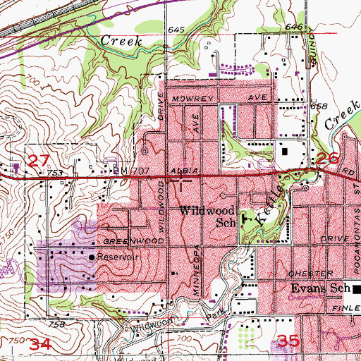 Topographic Map of First Church of the Open Bible, IA