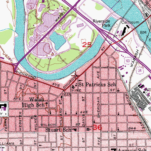 Topographic Map of First Pentecostal Assembly of God Church, IA