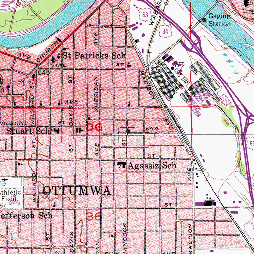 Topographic Map of First Church of the Nazarene, IA