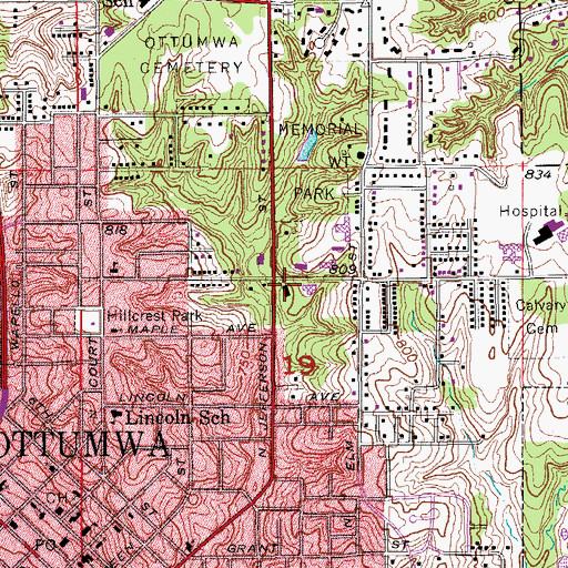 Topographic Map of High Point Foursquare Gospel Church, IA