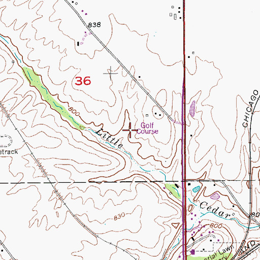 Topographic Map of Ottumwa Municipal Golf Course, IA