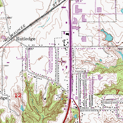 Topographic Map of Eisenhower Elementary School, IA