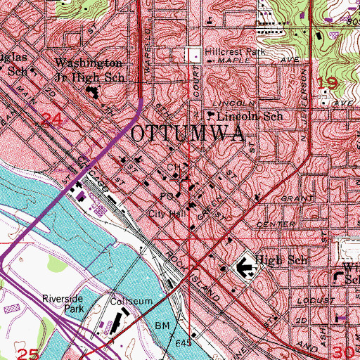 Topographic Map of Seton Catholic Elementary School, IA
