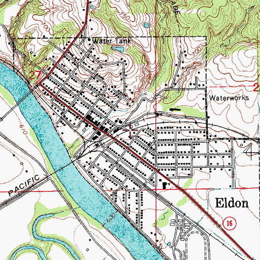 Topographic Map of Tri-County Grain Elevator, IA