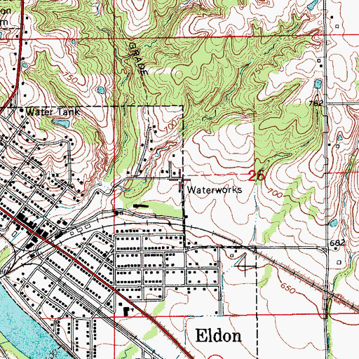Topographic Map of American Gothic House, IA