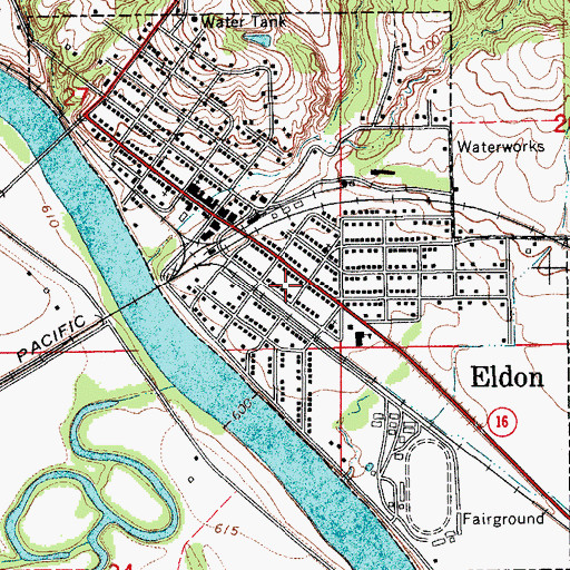 Topographic Map of Davis County Hospital Clinic, IA
