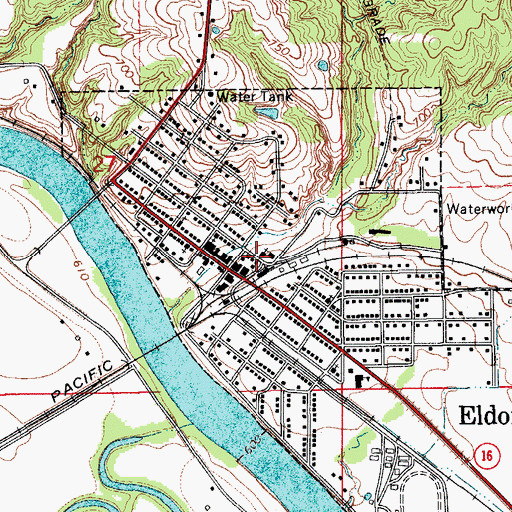 Topographic Map of Eldon First Baptist Church, IA