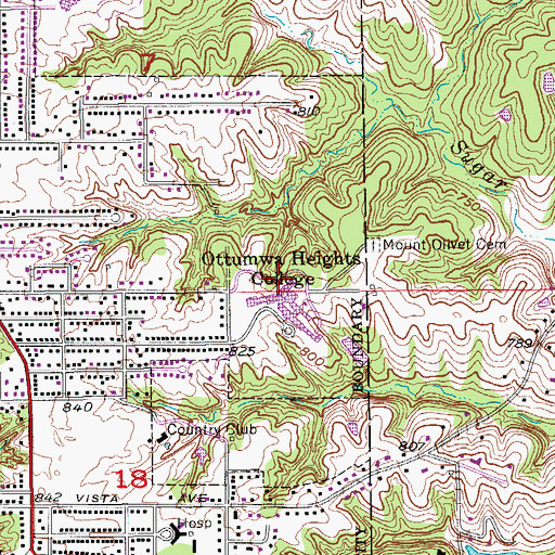 Topographic Map of Marge Dodd Stage, IA