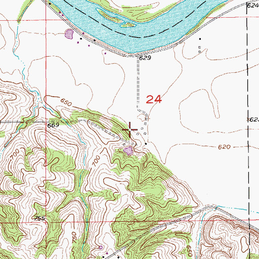 Topographic Map of Sedore Cemetery, IA