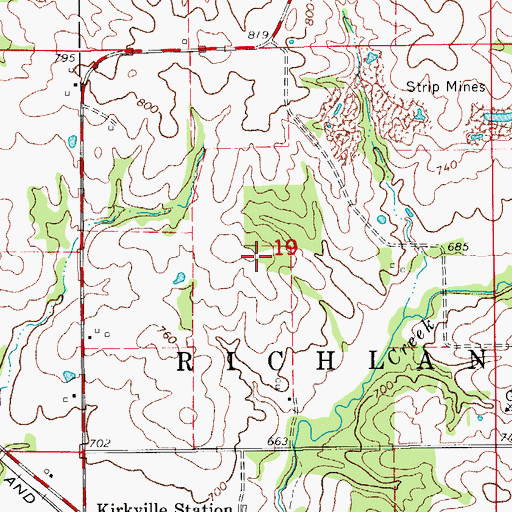 Topographic Map of Griffith Cemetery, IA