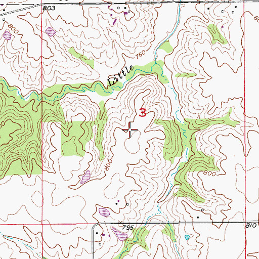 Topographic Map of Garrison Rock Cemetery, IA