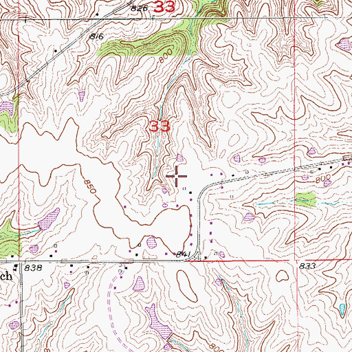 Topographic Map of County Farm Number One Cemetery, IA