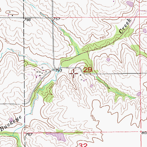 Topographic Map of Brumsey Cemetery, IA