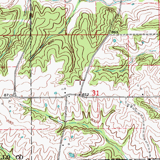 Topographic Map of Kingsley Cemetery, IA