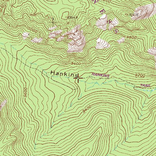 Topographic Map of Hankins Trail, CO