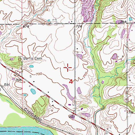 Topographic Map of Harris Cemetery, IA