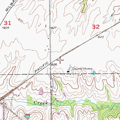 Topographic Map of County Farm Cemetery, IA