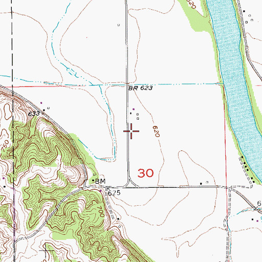 Topographic Map of Railback Cemetery, IA