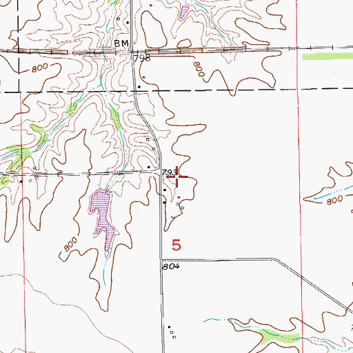 Topographic Map of Hackney Grave, IA