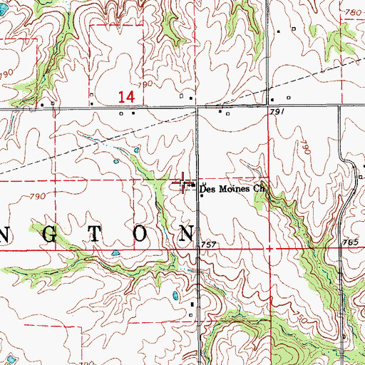 Topographic Map of Primitive Baptist Church, IA
