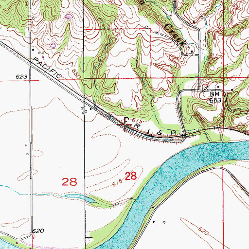 Topographic Map of Cooper Cemetery, IA