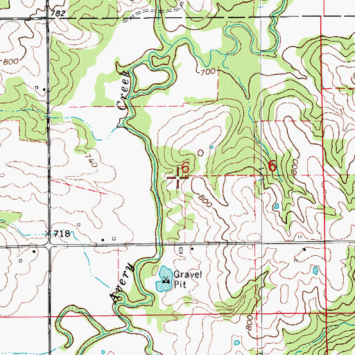 Topographic Map of Thorpe Cemetery, IA