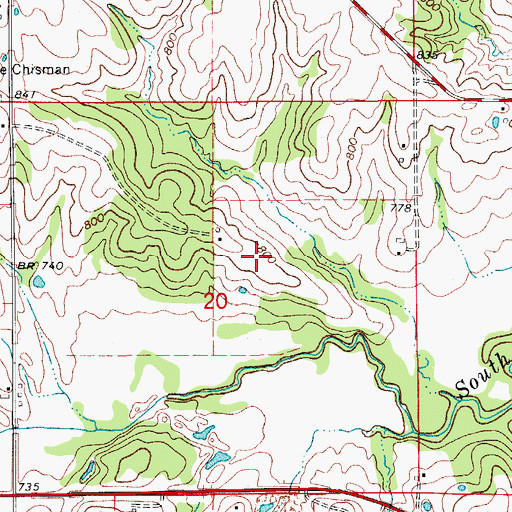 Topographic Map of Folgman Cemetery, IA