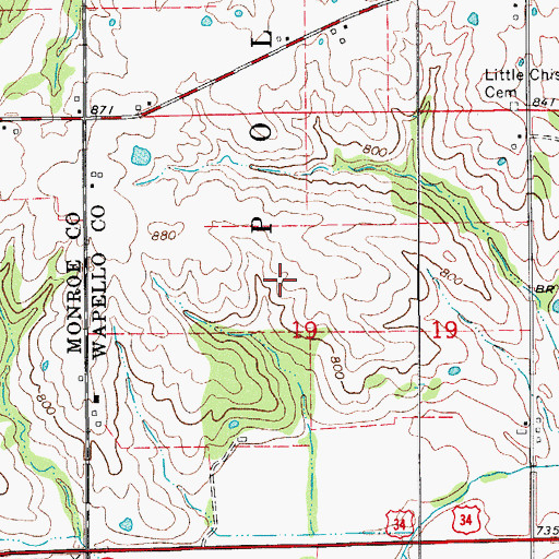 Topographic Map of Daggett Grave, IA