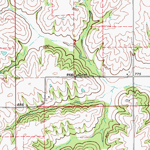 Topographic Map of Ralston Cemetery, IA