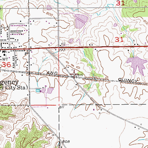 Topographic Map of Chief Wapello's Grave Historical Marker, IA