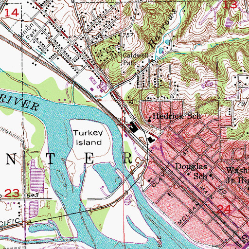 Topographic Map of Black Hawk River Access, IA