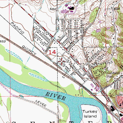 Topographic Map of Union Park, IA