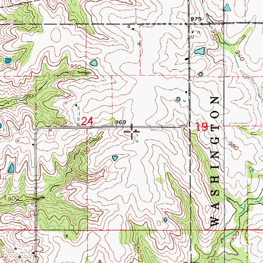 Topographic Map of Perjue Cemetery, IA