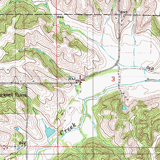 Topographic Map of Haydock Post Office (historical), IA